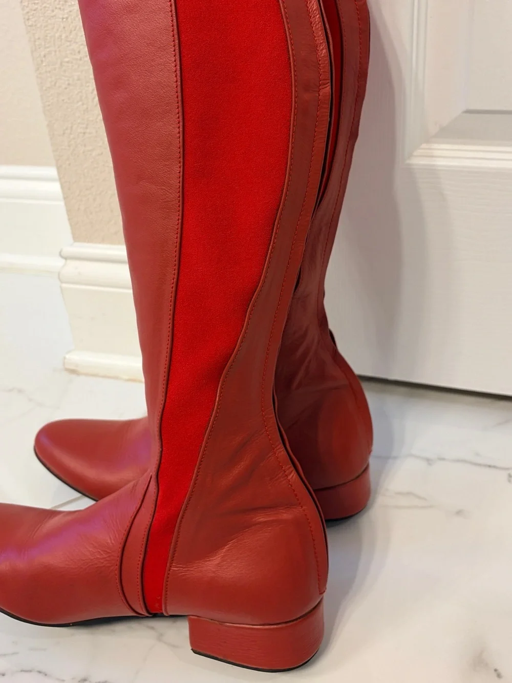 Red Leather Cosplay Supergirl Boots